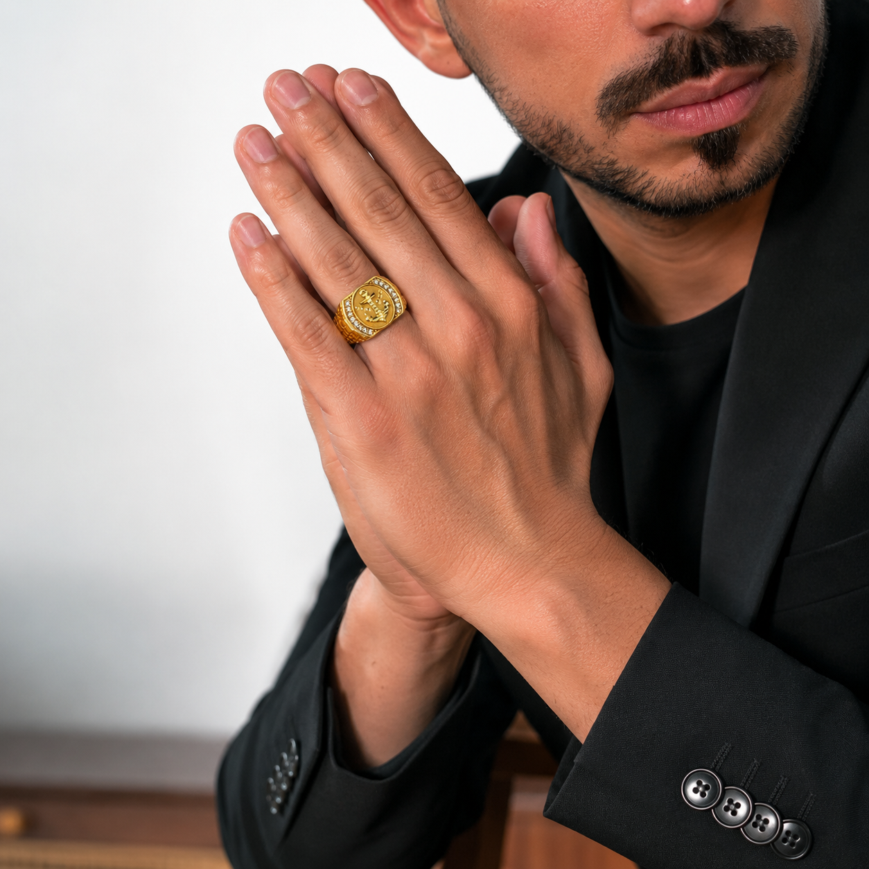 Luxury Crown Emblem Gold Ring for Men