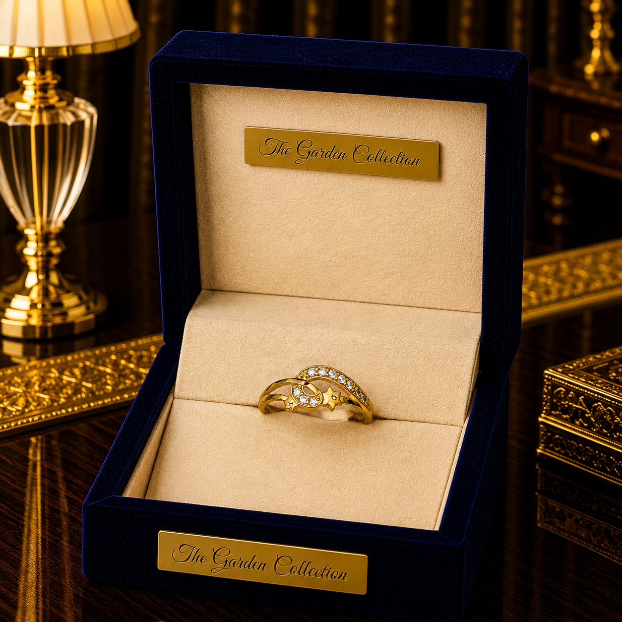 Celestial Moonstone Gold Ring