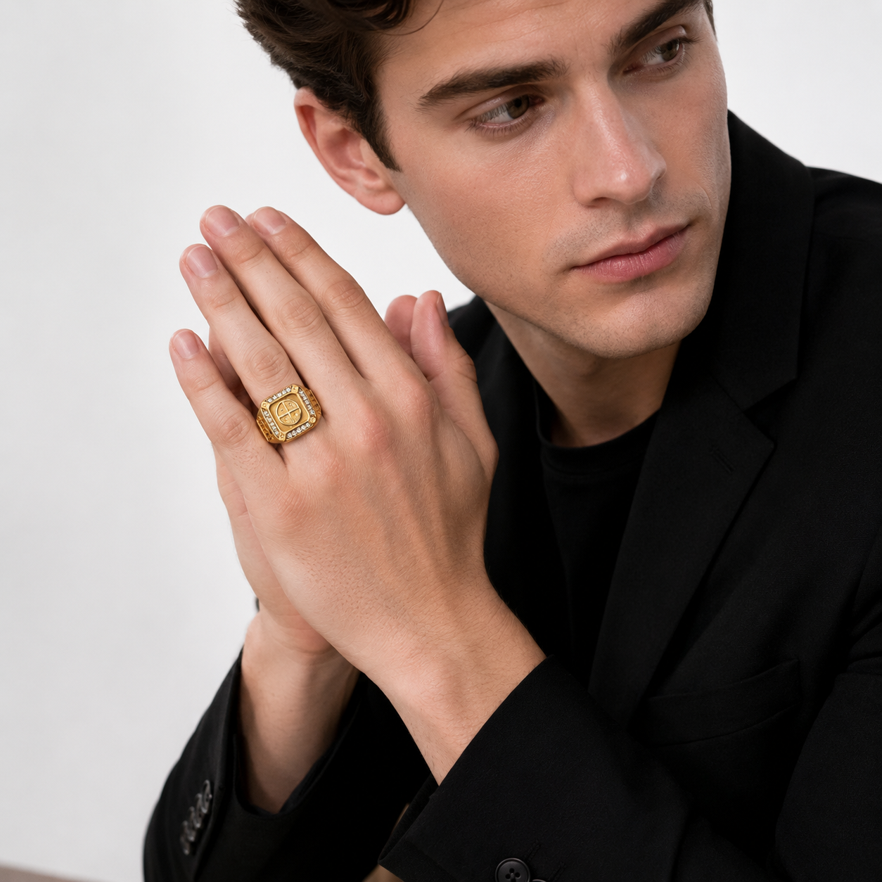 Signature Luxury Square Gold Ring for Men