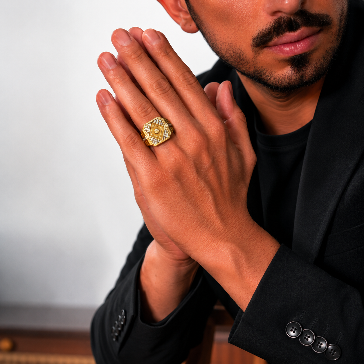Imperial Diamond Accent Gold Ring for Men