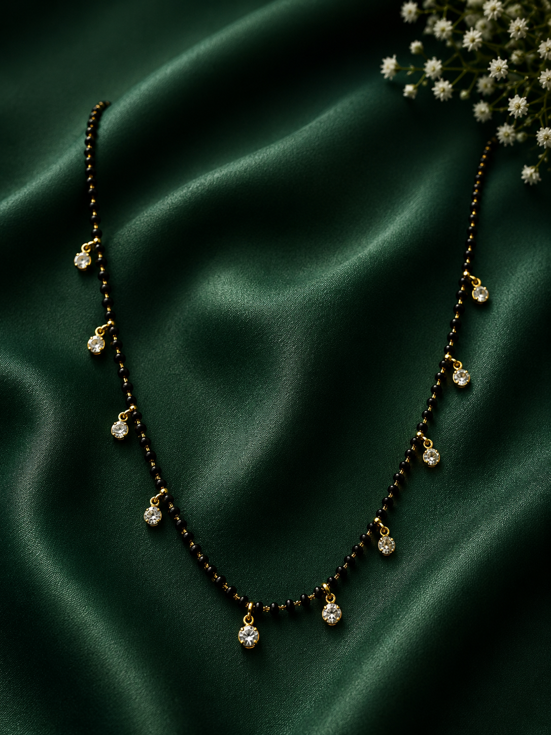 Elegant Crystal Dangle Gold Plated Mangalsutra for Women