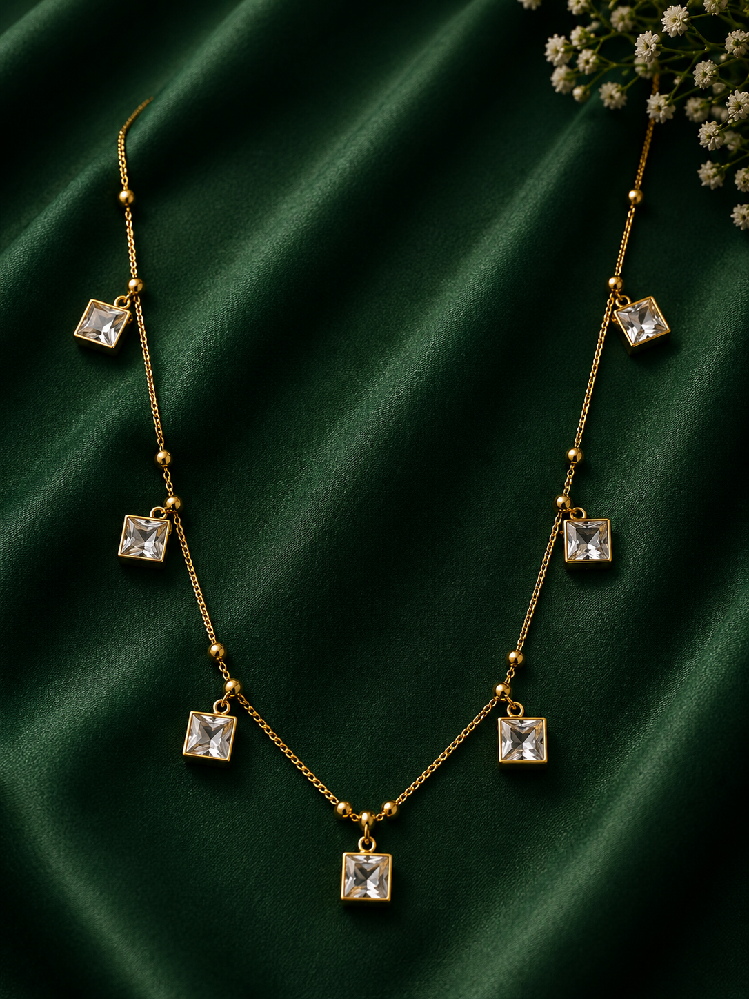 Luxury Crystal Square Necklace