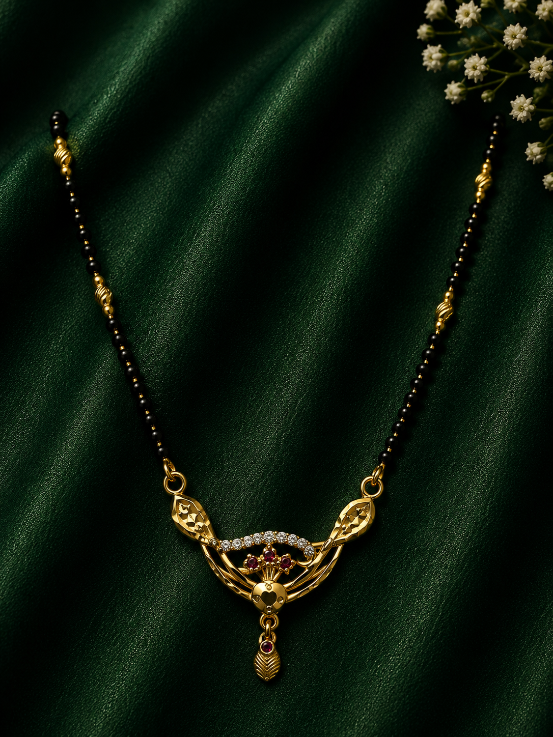 Premium Floral Stone Mangalsutra