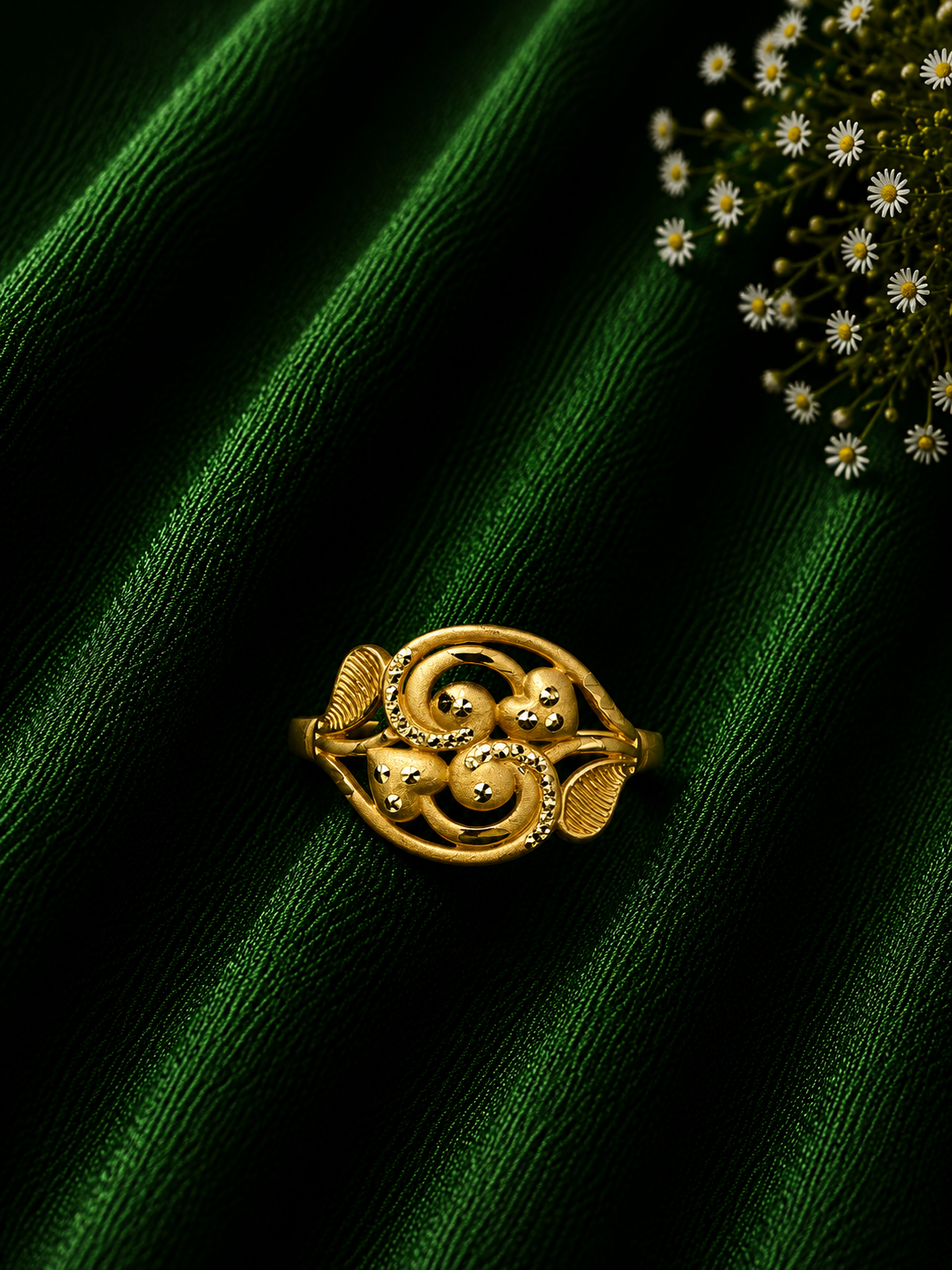 Elegant Floral Gold-Tone Daily Wear Ring - imitation jewellery by AUREVIA LUXE