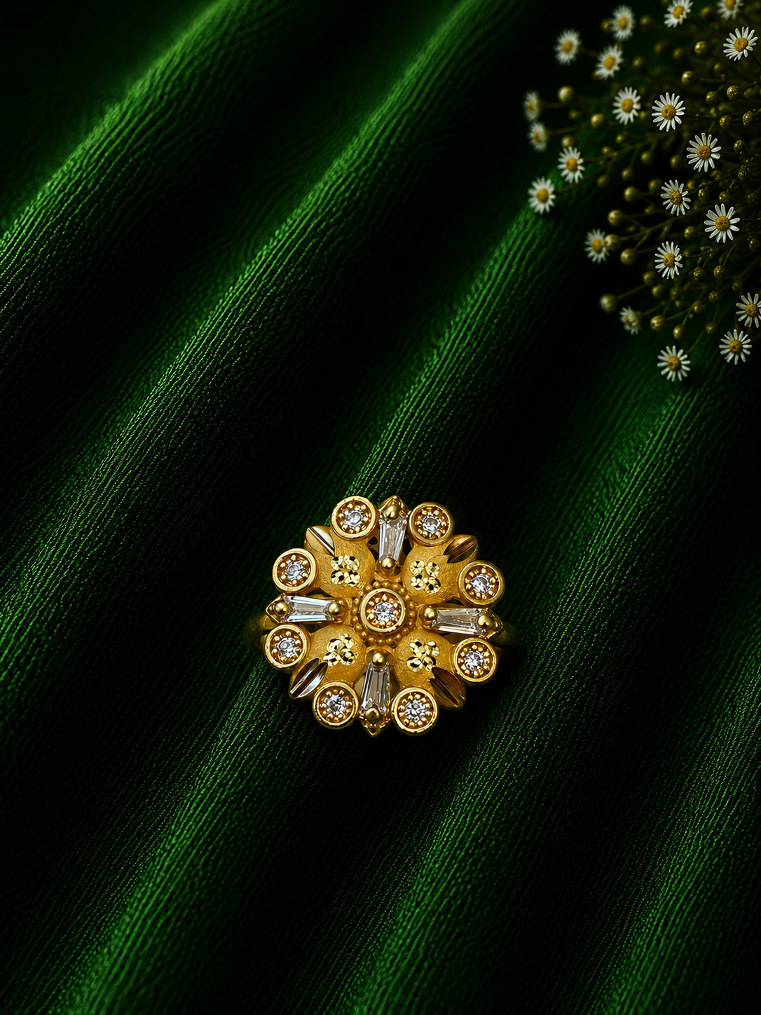 Royal Sunflower Gold Statement Ring