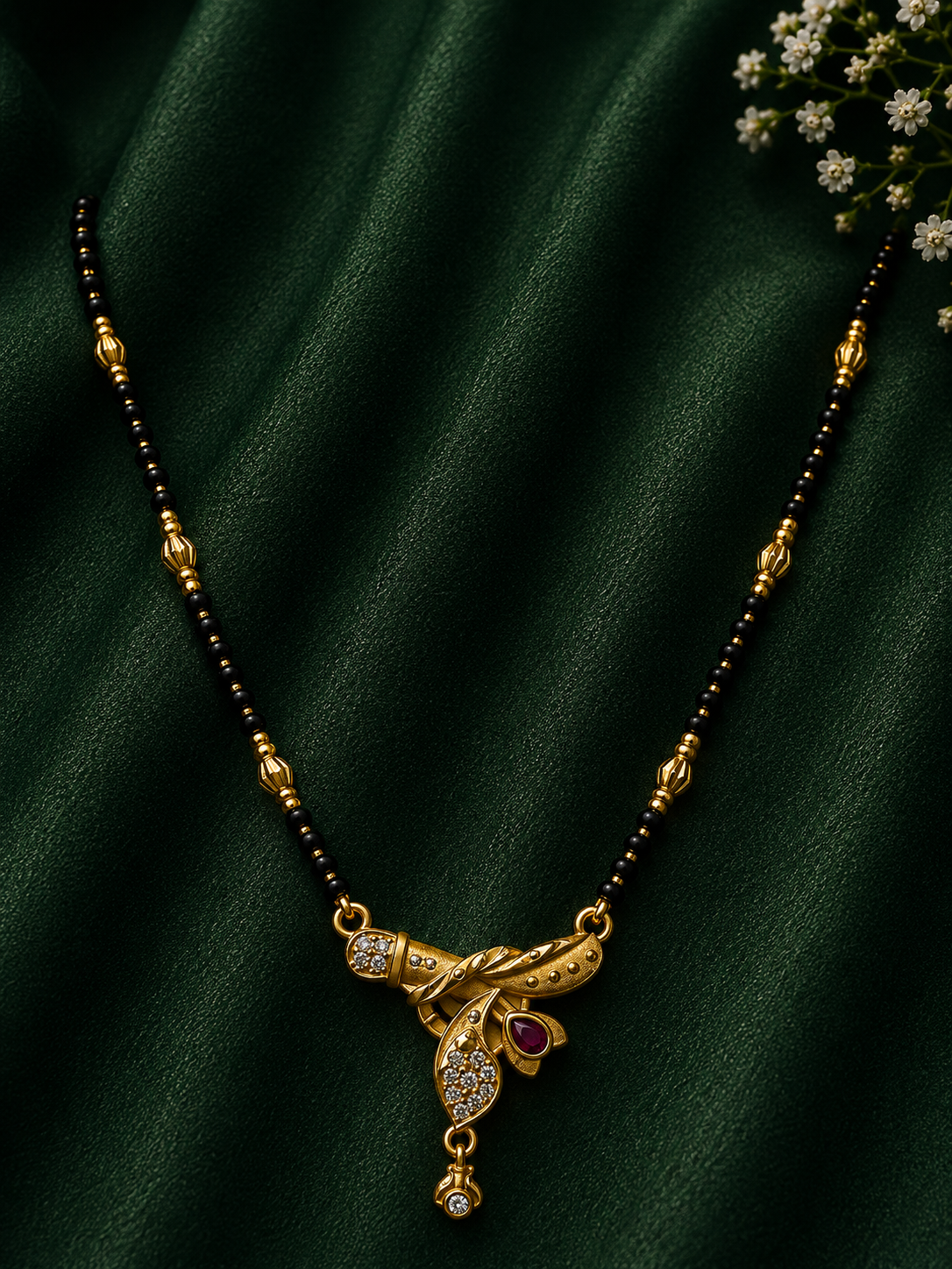 Floral Designer Gold Mangalsutra
