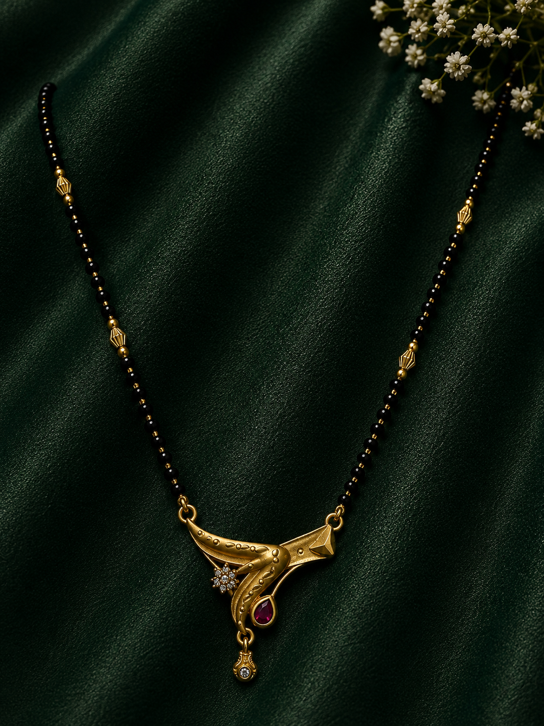 Ruby Charm Gold Mangalsutra