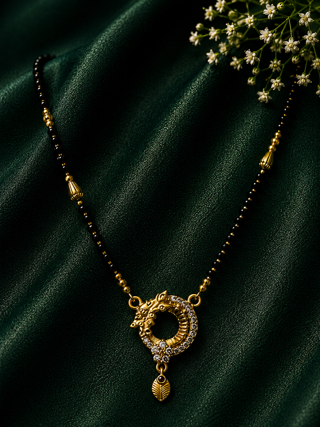 Floral Round Mangalsutra Set
