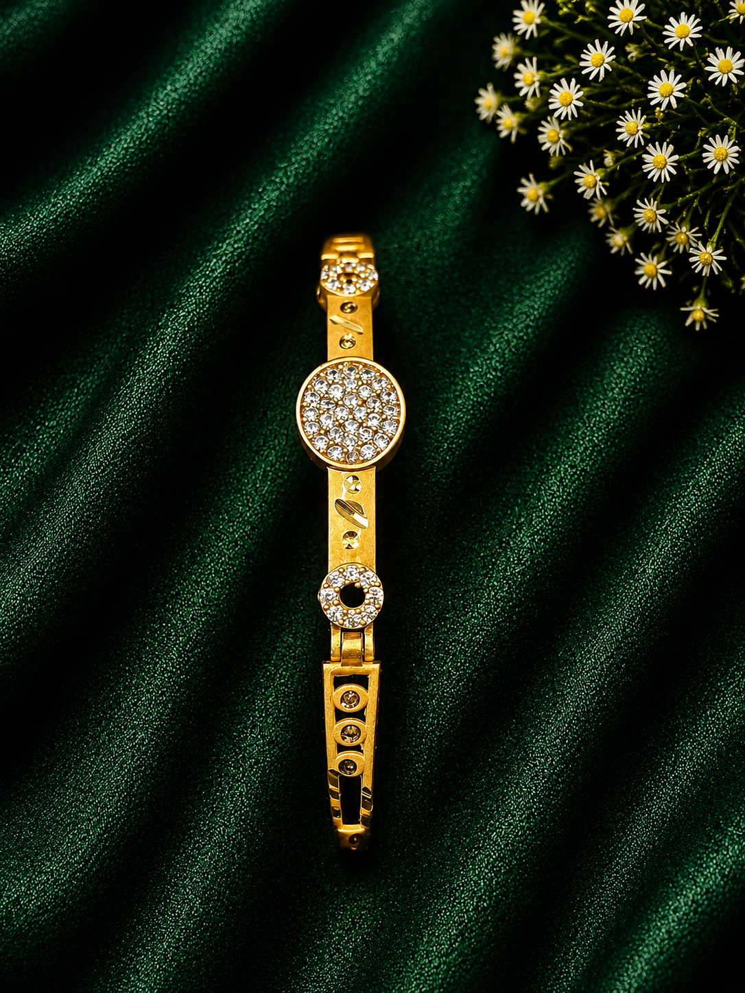 Premium Diamond Look Gold Plated Designer Bracelet for Women