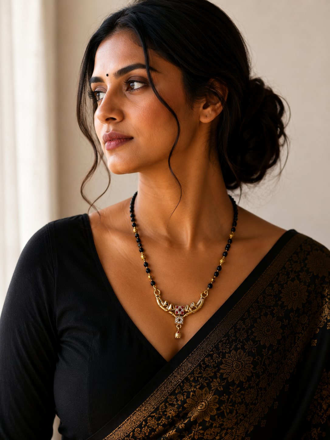 Modern Square Stone Mangalsutra