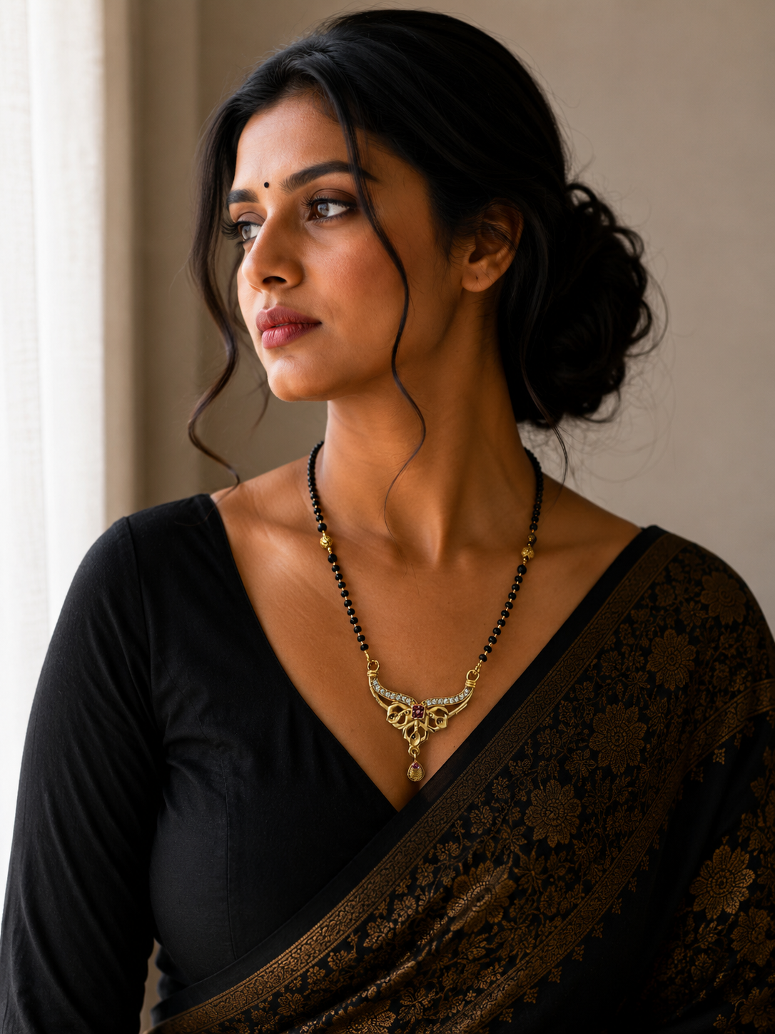 Luxury Crystal Bow Mangalsutra