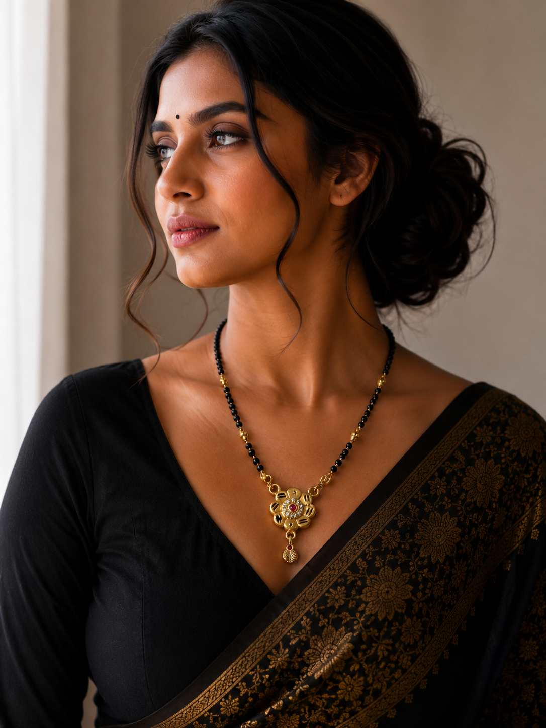 Designer Floral Gold Mangalsutra