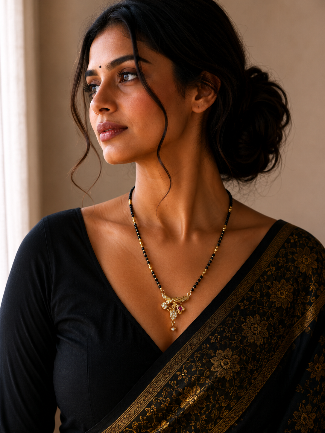 Floral Designer Gold Mangalsutra