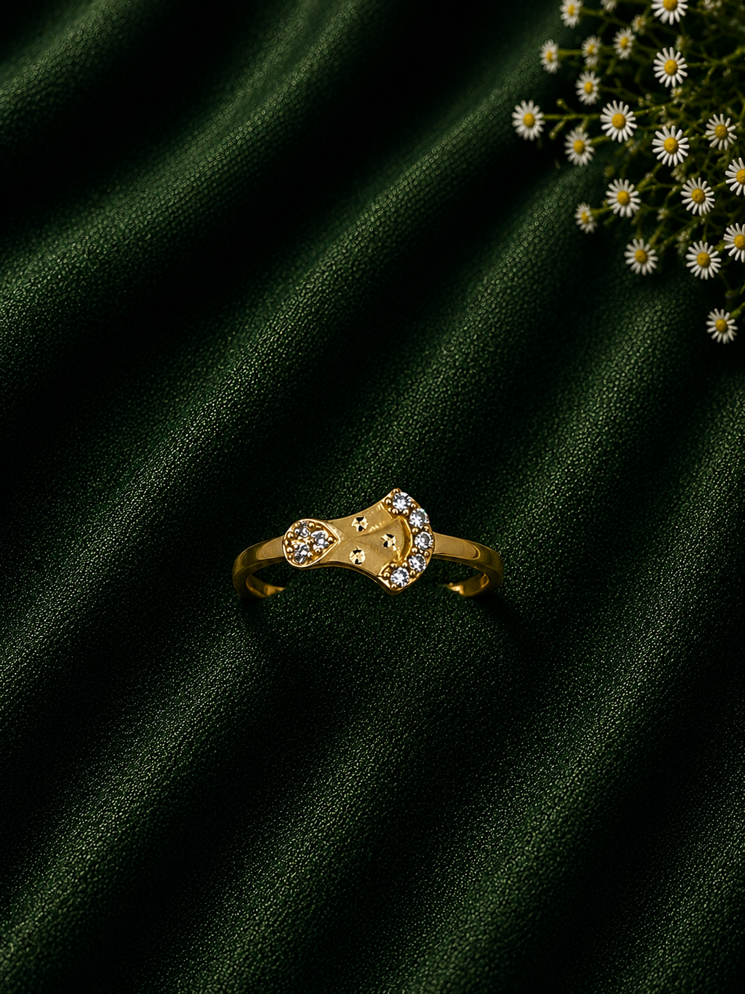 Golden Butterfly Crystal Ring