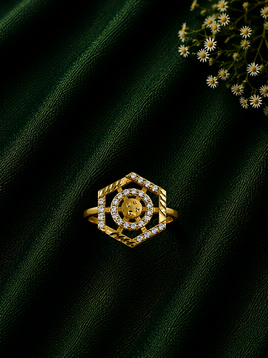 Hexagon Luxe Gold Ring
