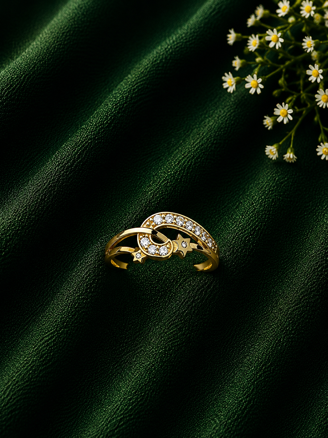 Celestial Moonstone Gold Ring