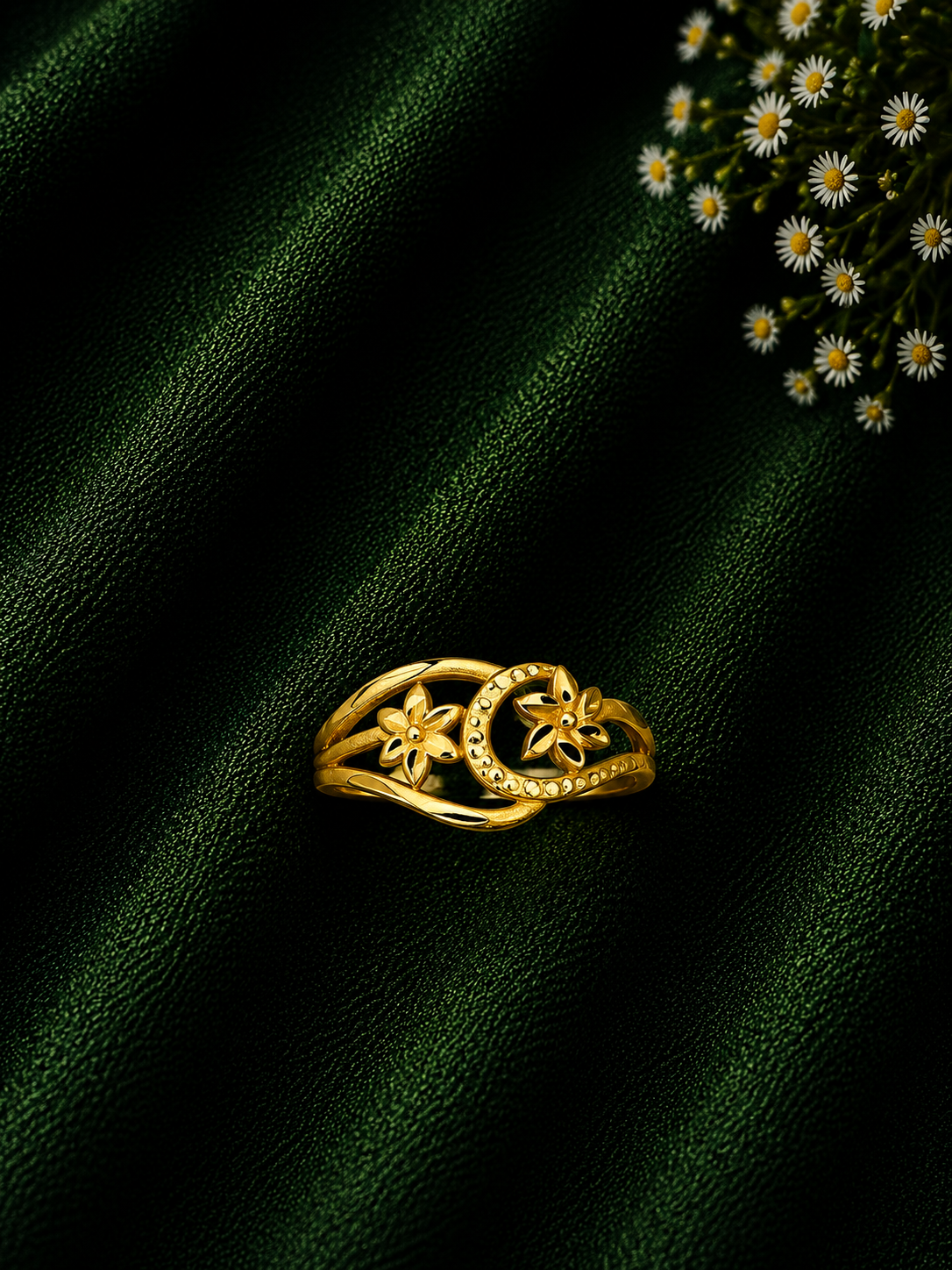 Twin Heart Gold Adjustable Ring