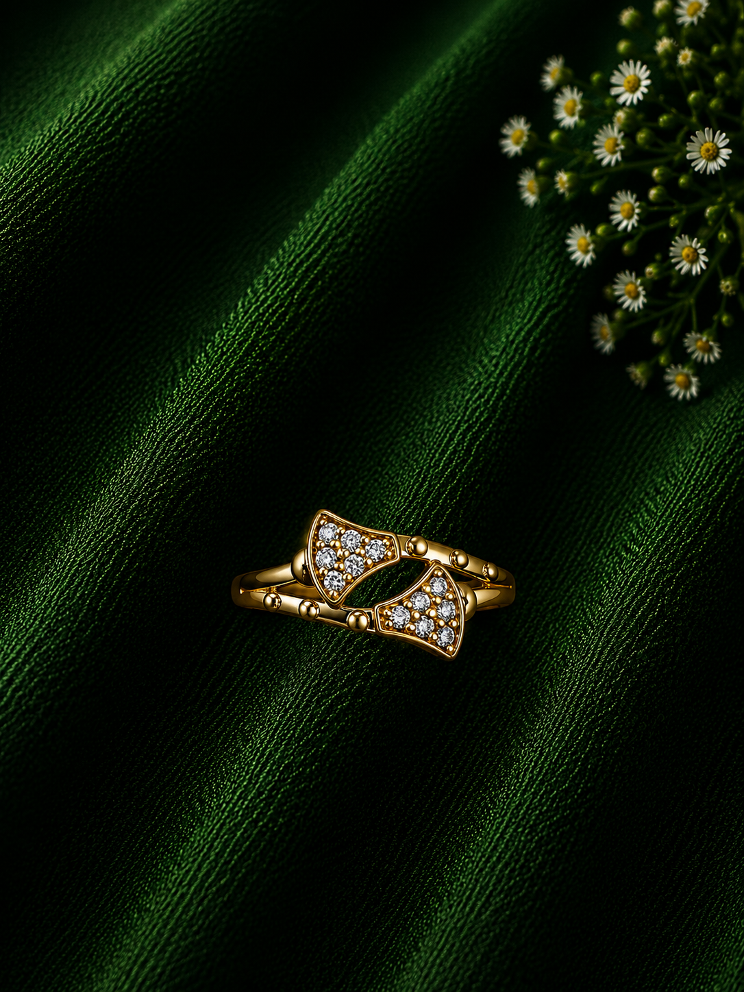 Elegant Butterfly Diamond Gold Ring