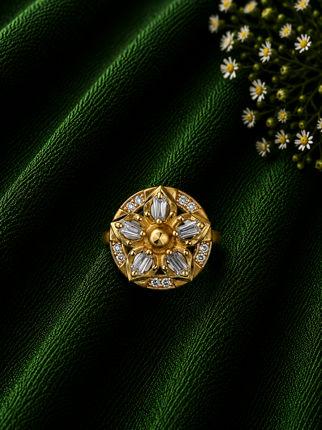 Floral Radiance Adjustable Ring