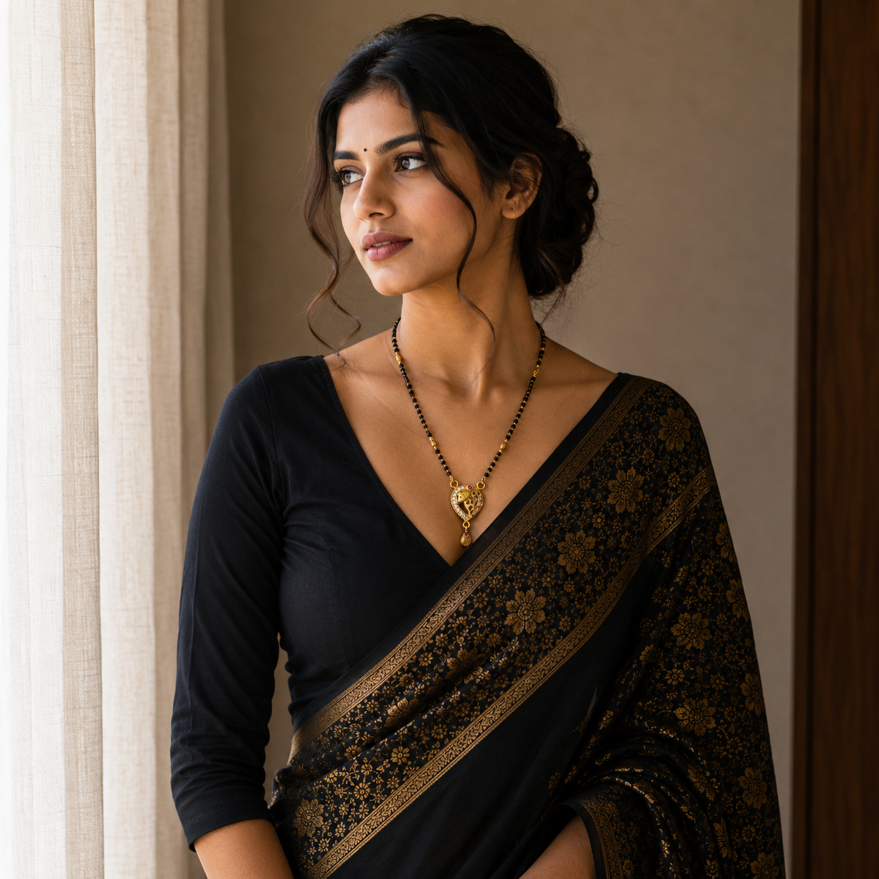 Heart Design Gold Mangalsutra