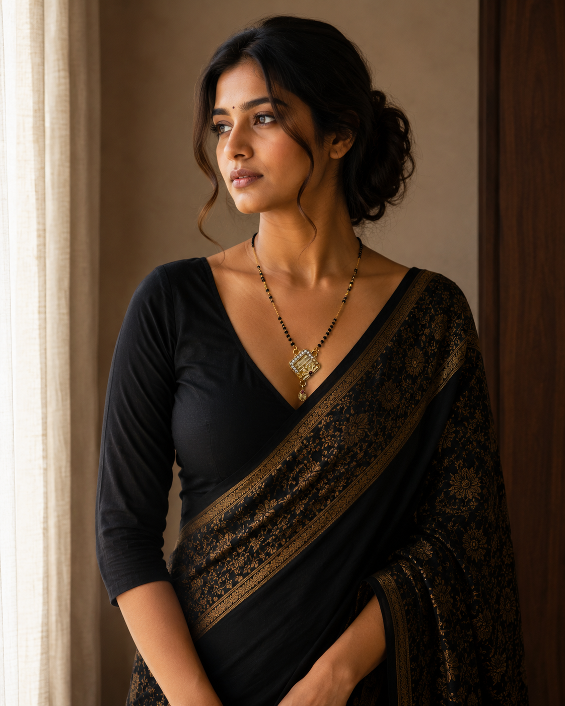 Square Pendant Gold Mangalsutra