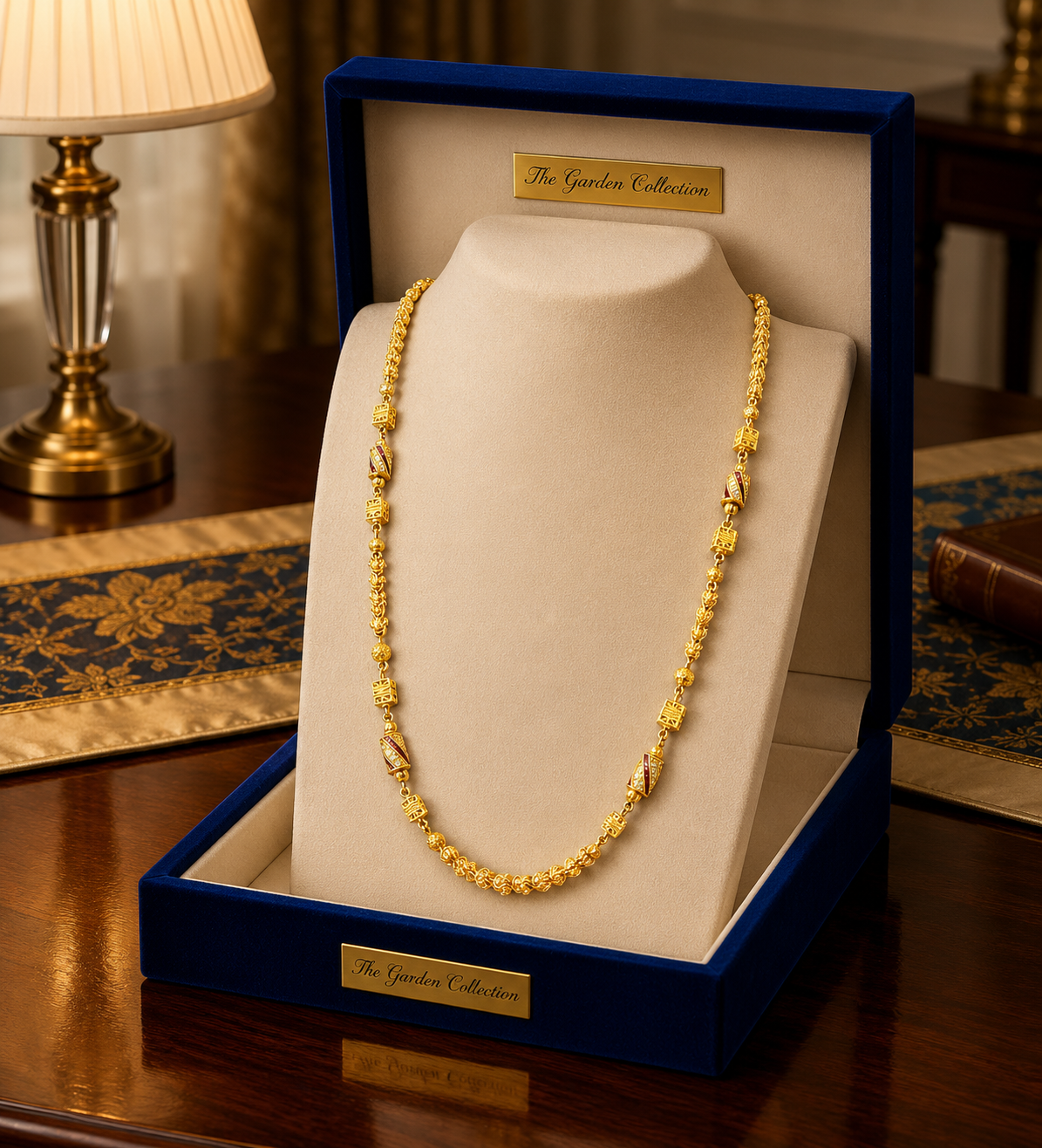 Premium Traditional Gold Plated Long Haram Necklace Set