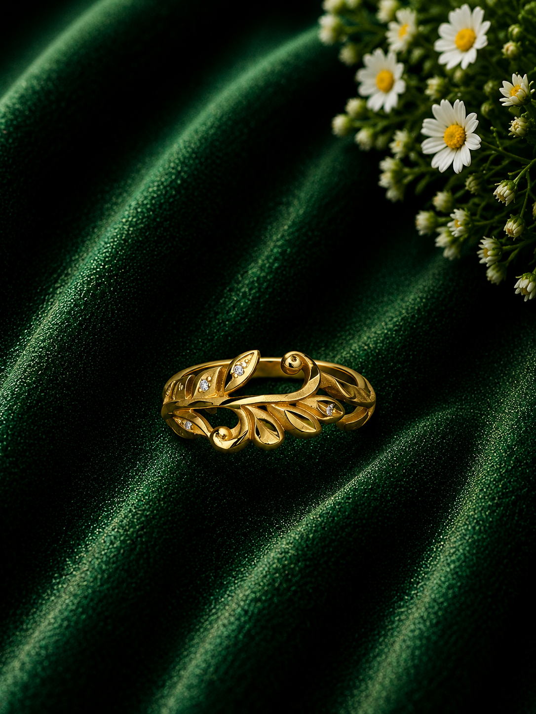 Bloom Petal Floral Gold Ring for Women