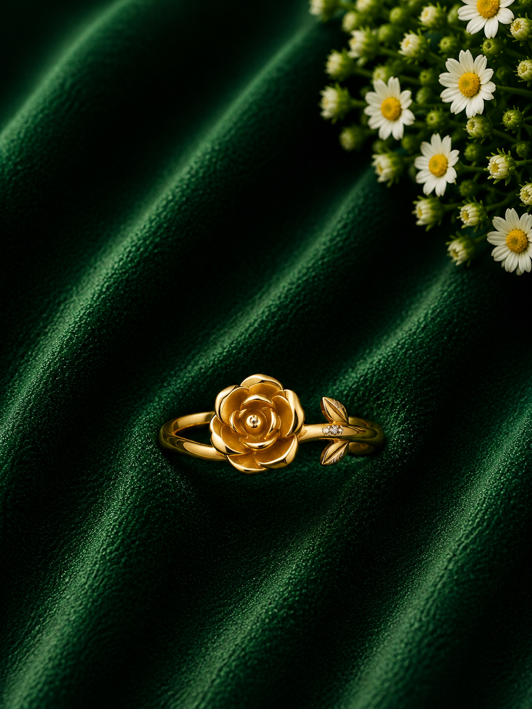 Golden Rose Adjustable Ring for Women