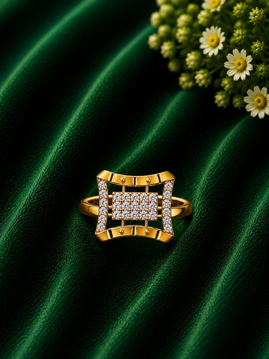 Modern Square Crystal Statement Ring - imitation jewellery by AUREVIA LUXE