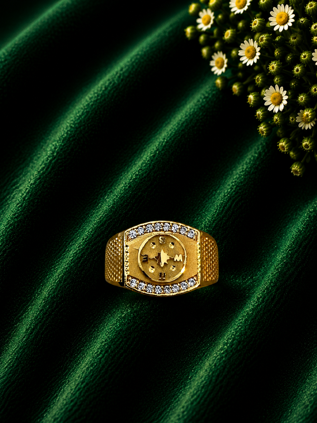 Premium Round Gold Ring with Stone Detailing