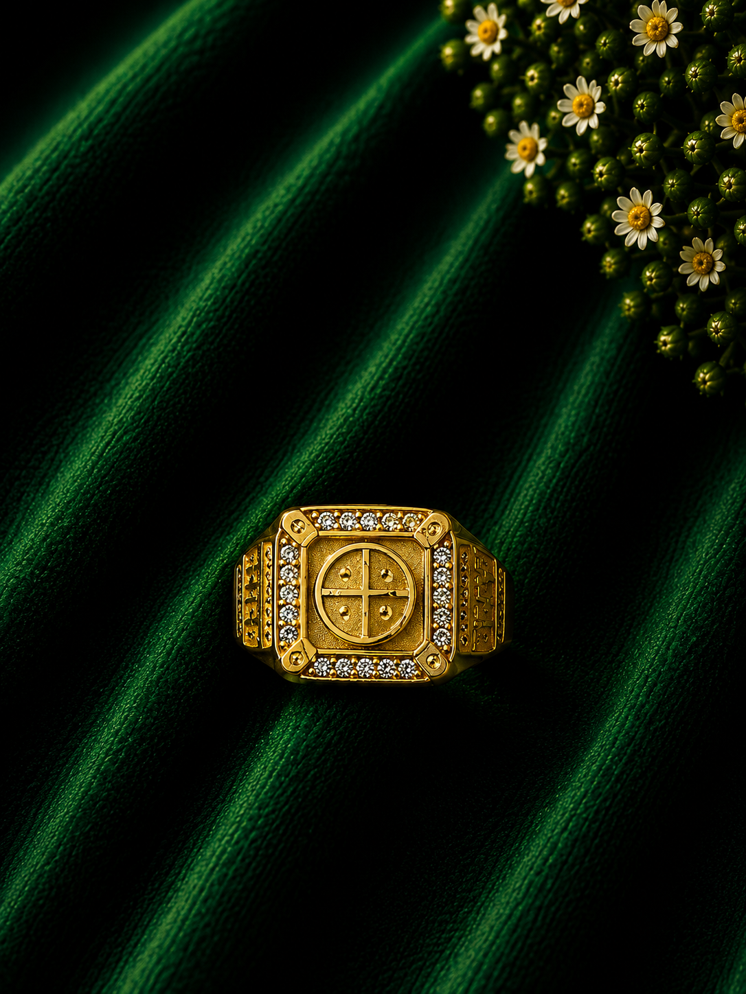 Heritage Oval Gold Ring for Men