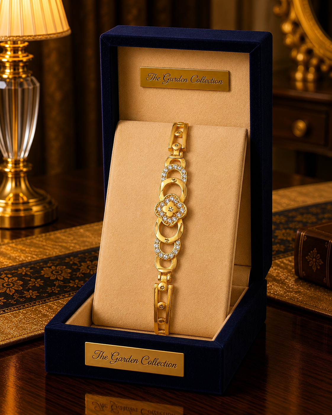 Elegant Floral Gold Bracelet