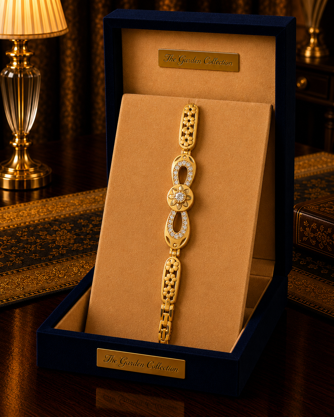 Floral Stone Gold Bracelet