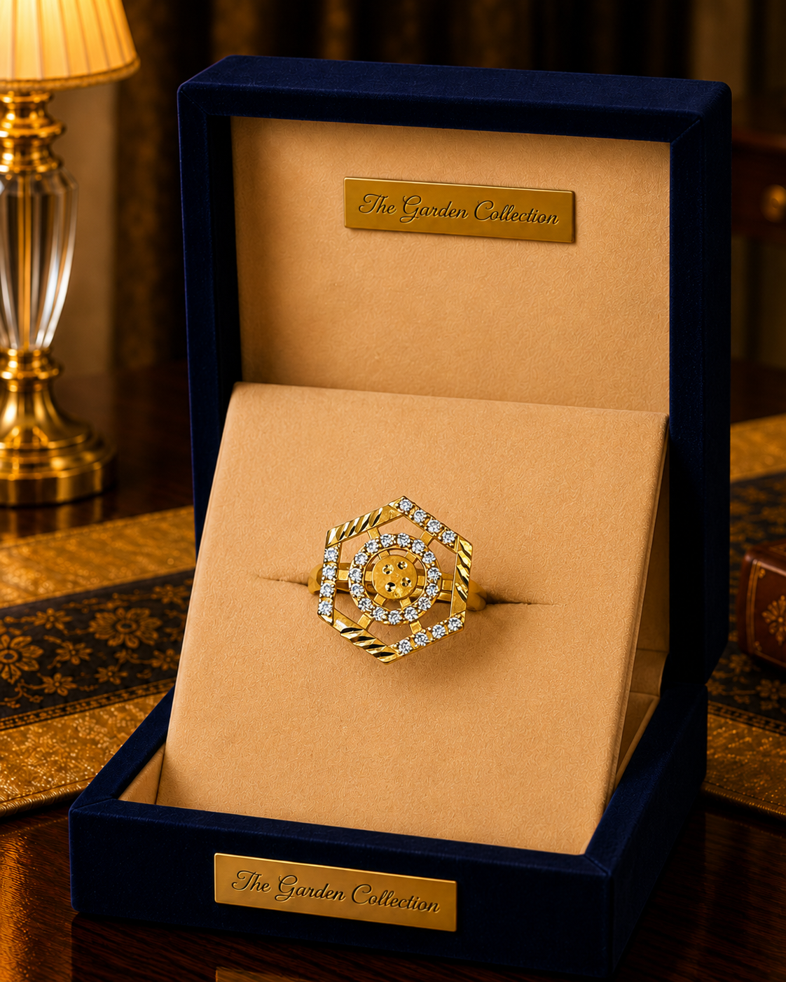 Hexagon Luxe Gold Ring
