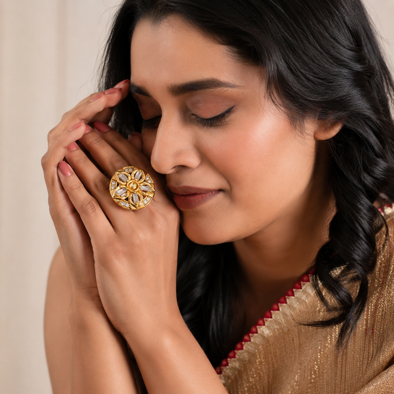 Floral Radiance Adjustable Ring