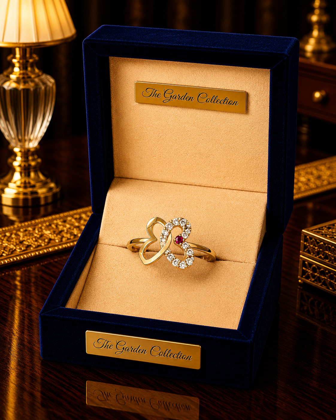 Butterfly Bloom Adjustable Gold Ring