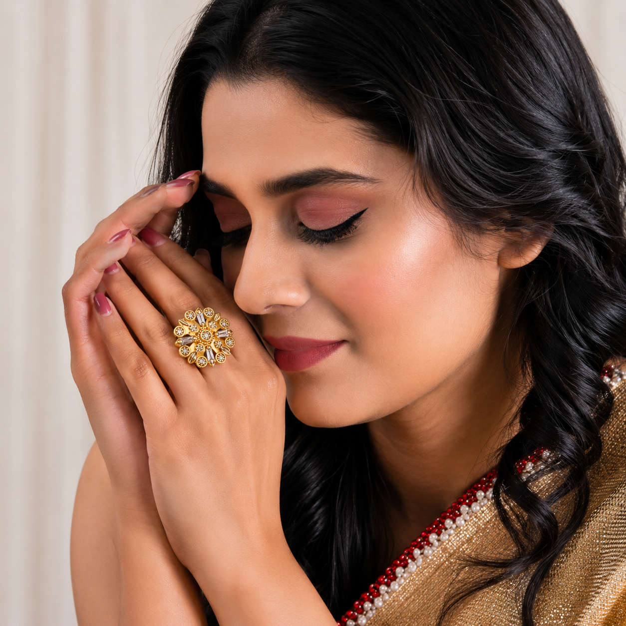 Royal Sunflower Gold Statement Ring