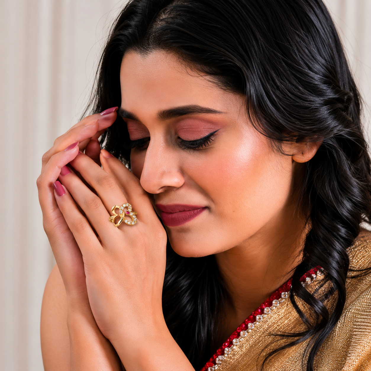 Butterfly Bloom Adjustable Gold Ring