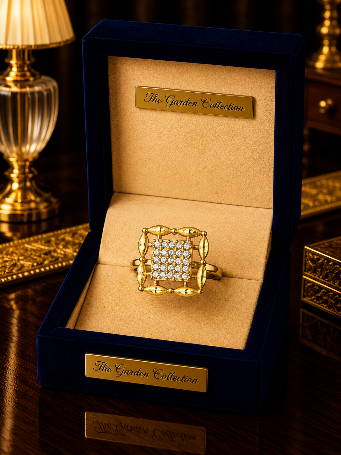 Square Heritage Gold Ring