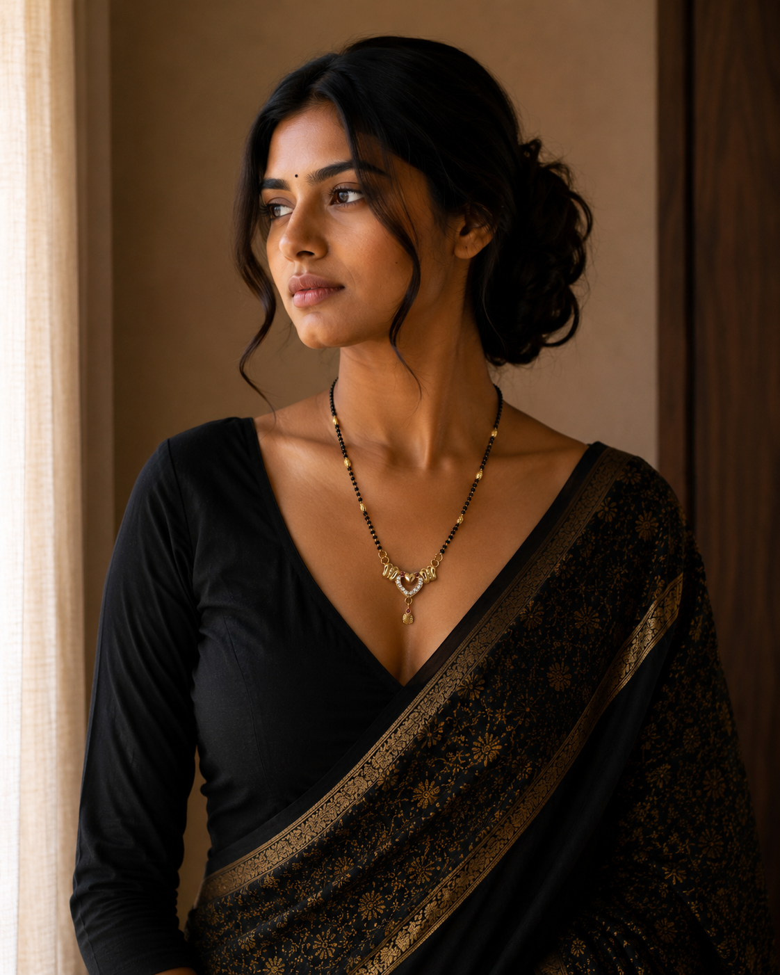 Minimal Pearl Bar Mangalsutra Set