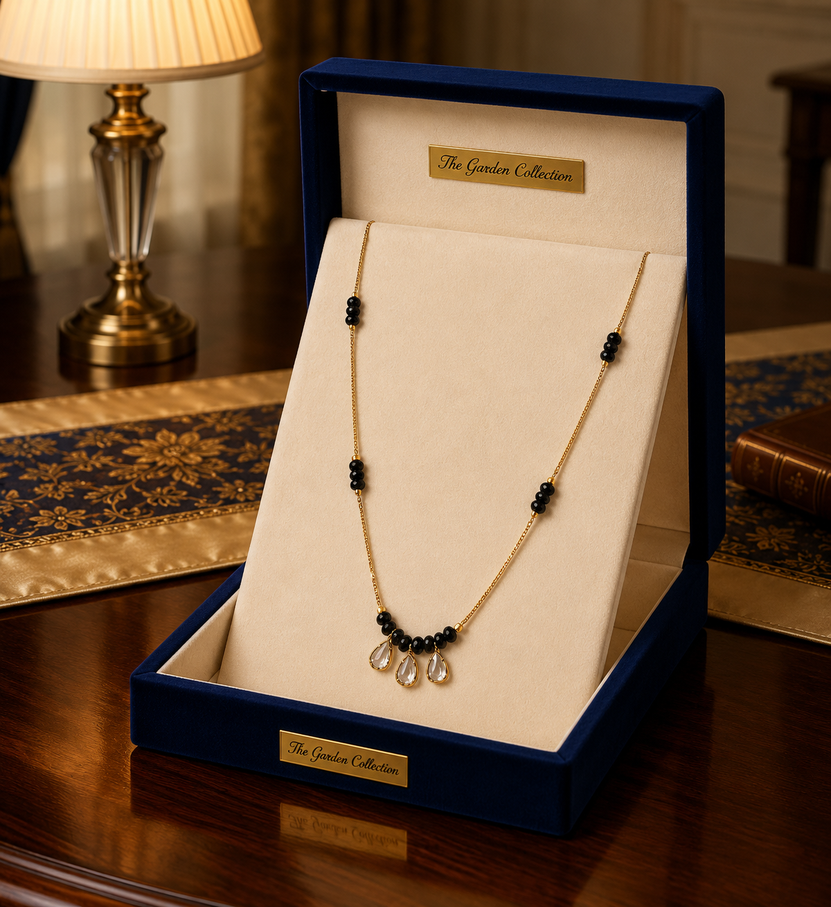 Premium Triple Crystal Drop Gold Plated Mangalsutra for Women