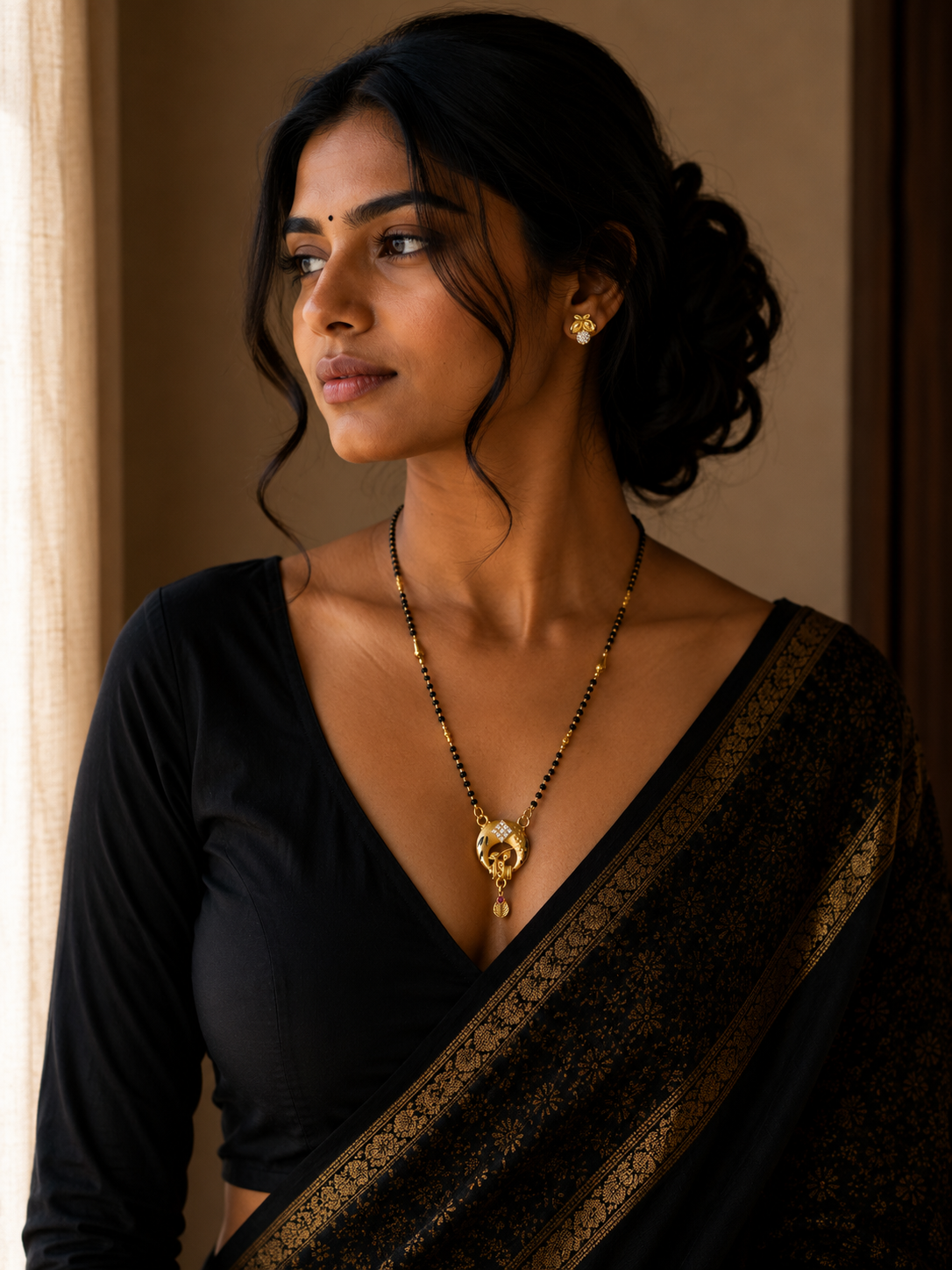 Elegant Round Charm Mangalsutra Set