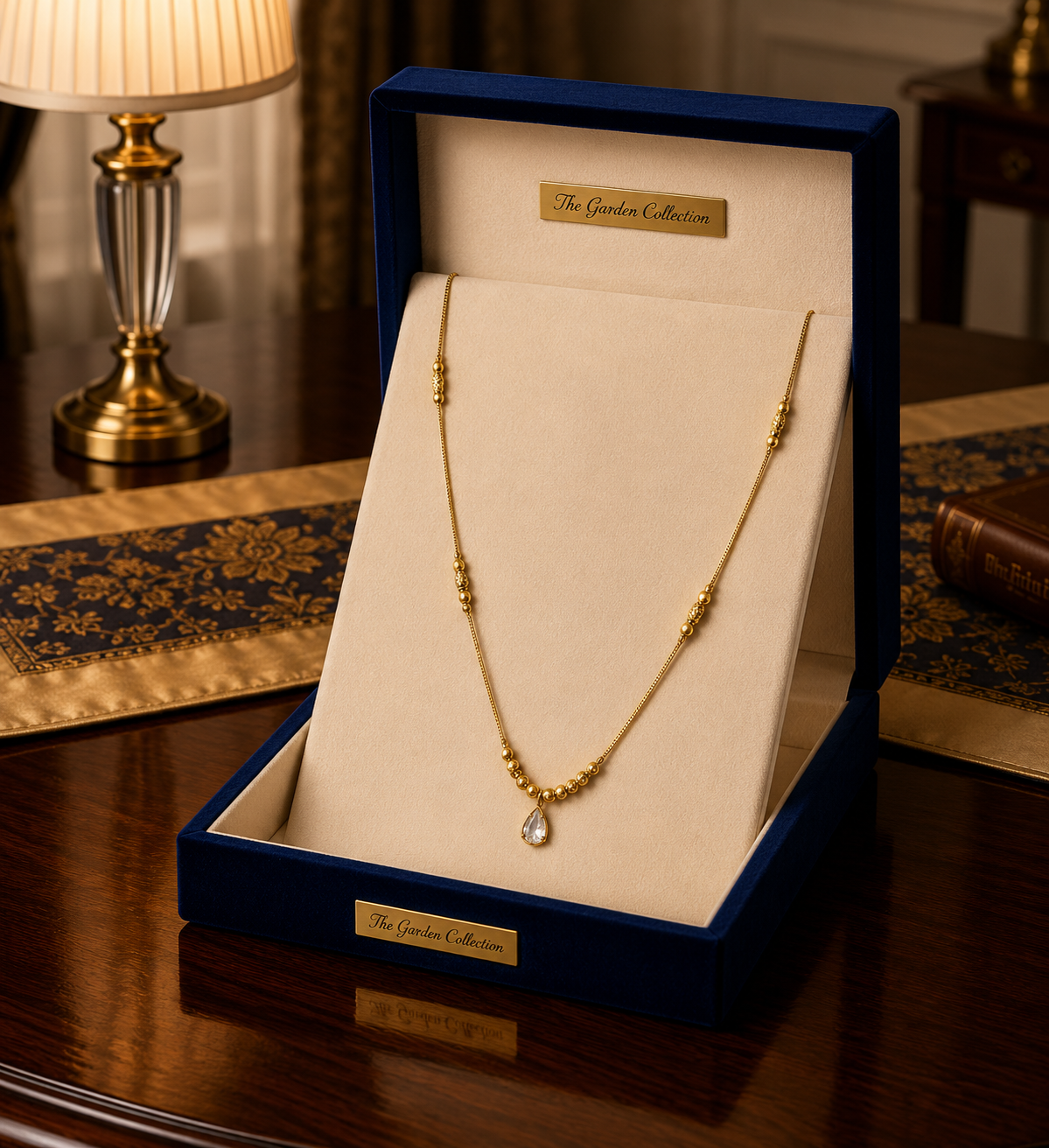 Crystal Teardrop Minimal Necklace  &nbsp;