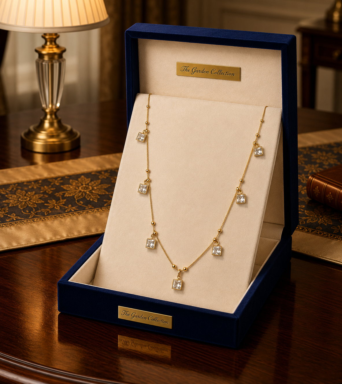 Luxury Crystal Square Necklace