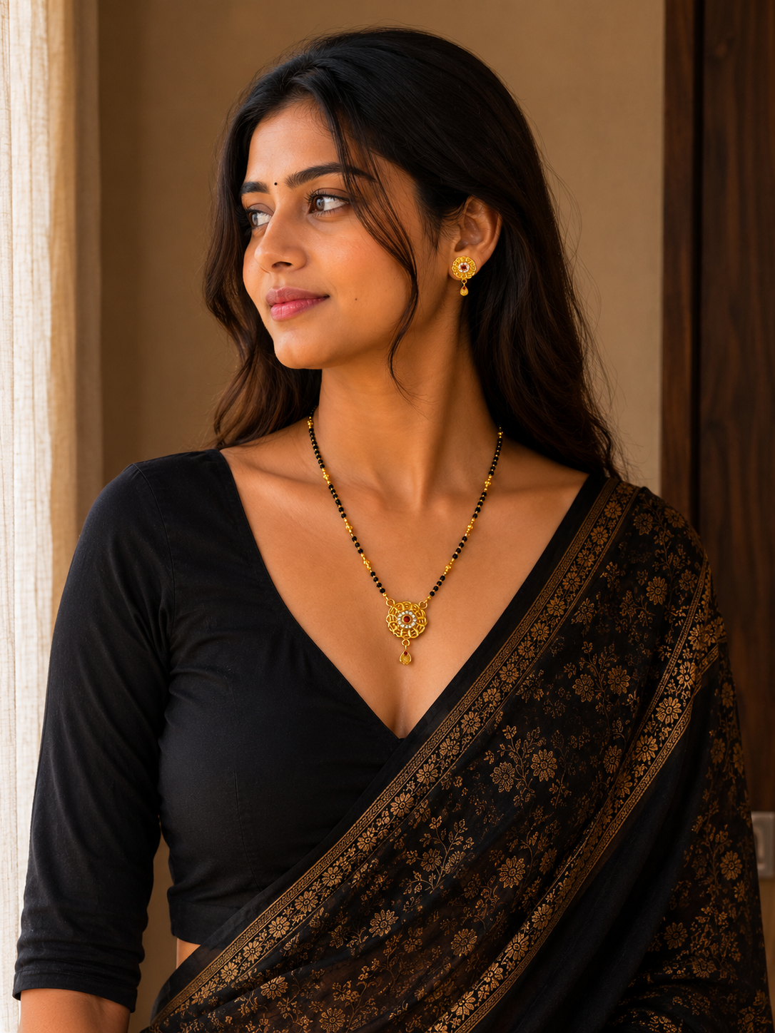 Royal Floral Mangalsutra Set