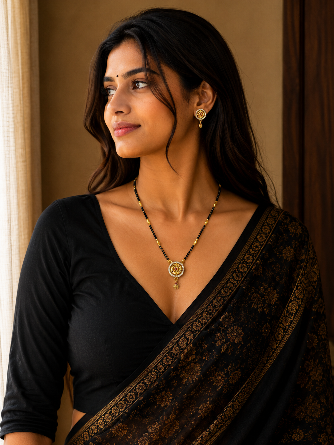 Heart Charm Mangalsutra Set