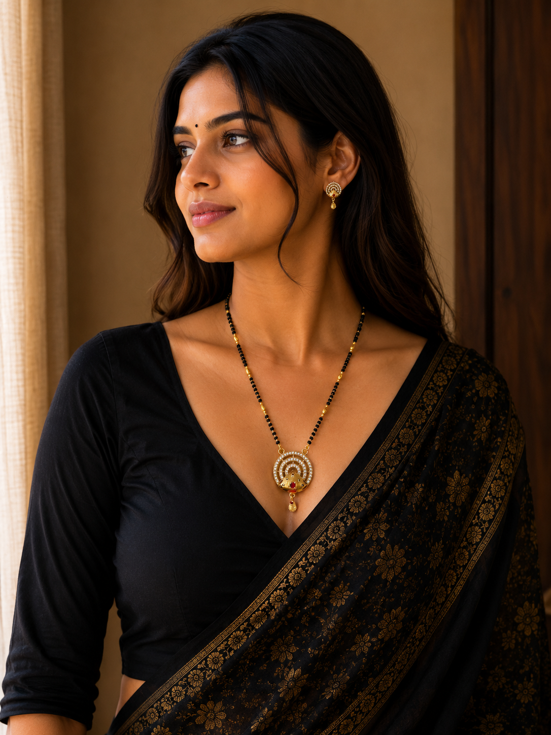 Minimal Round Mangalsutra Set