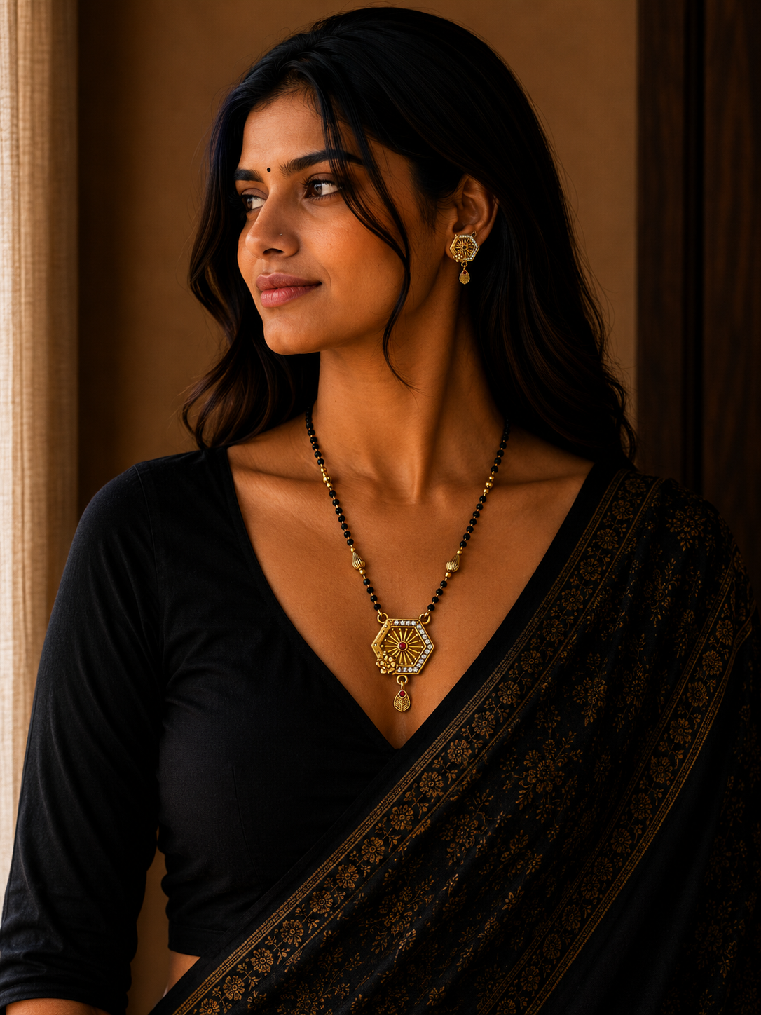 Hexagon Sunburst Mangalsutra Set