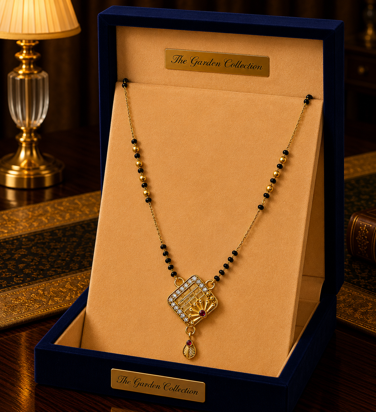 Square Pendant Gold Mangalsutra