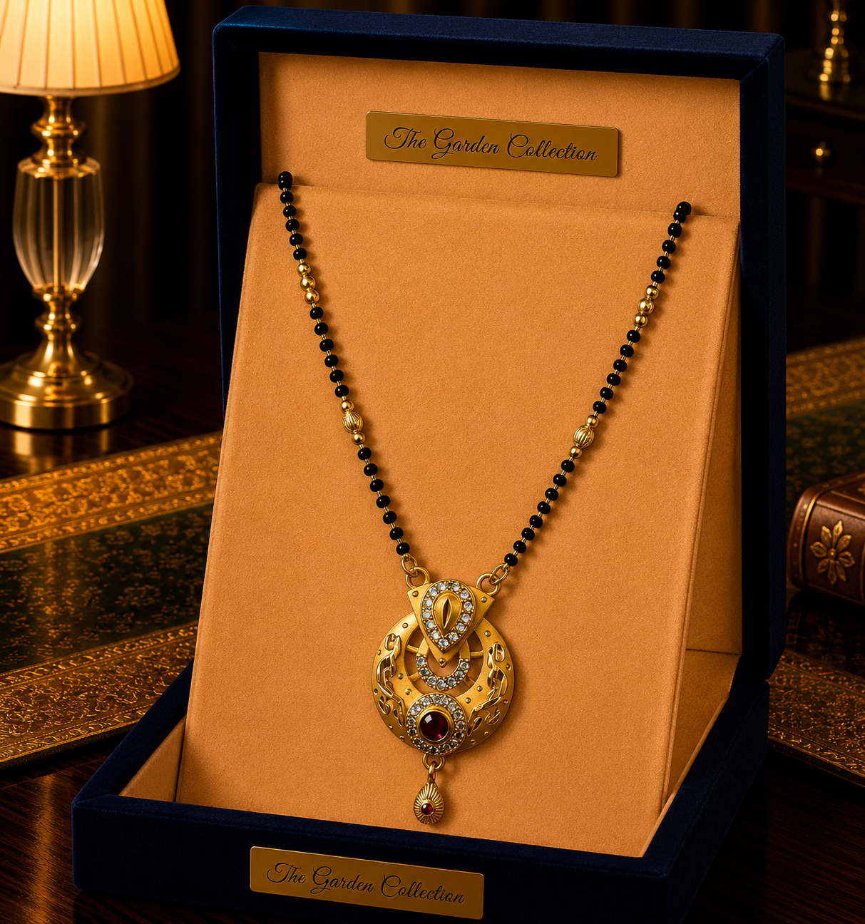 Temple Style Gold Mangalsutra Set